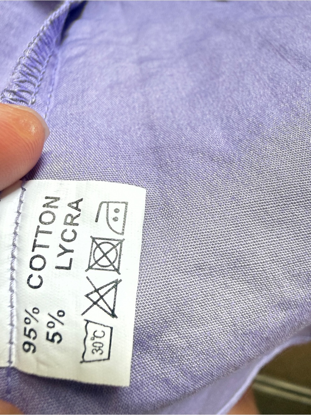 Burberry Lavender Button-Down Shirt with Check Trim - Picture 3 of 3